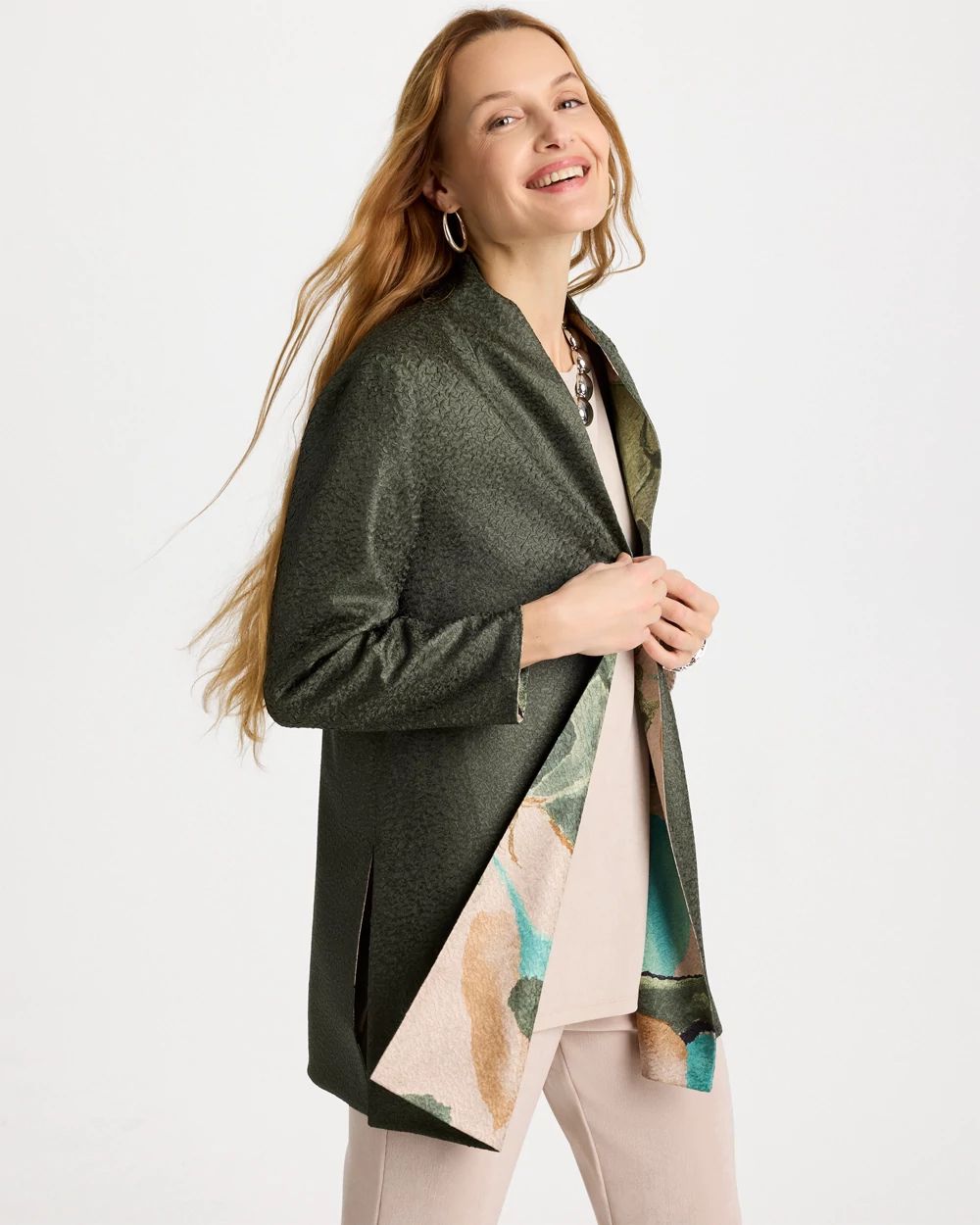 Travelers™ Soft Bloom Reversible Crushed Jacket | Chico's